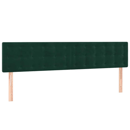 Letto a Molle con Materasso e LED Verde Scuro 160x200cm Velluto