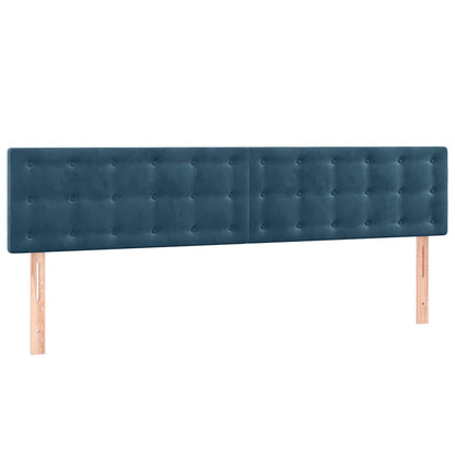 Letto a Molle con Materasso e LED Blu Scuro 160x200 cm