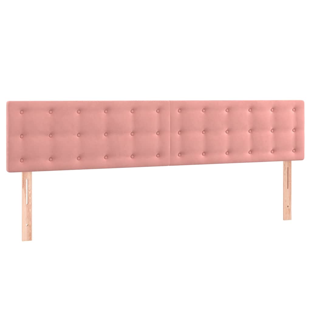 Letto a Molle con Materasso e LED Rosa 160x200 cm in Velluto