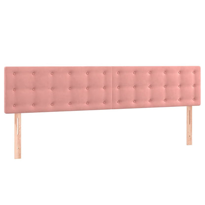 Letto a Molle con Materasso e LED Rosa 160x200 cm in Velluto