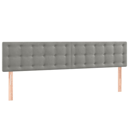 Letto a Molle con Materasso e LED Grigio Chiaro 180x200 cm Velluto