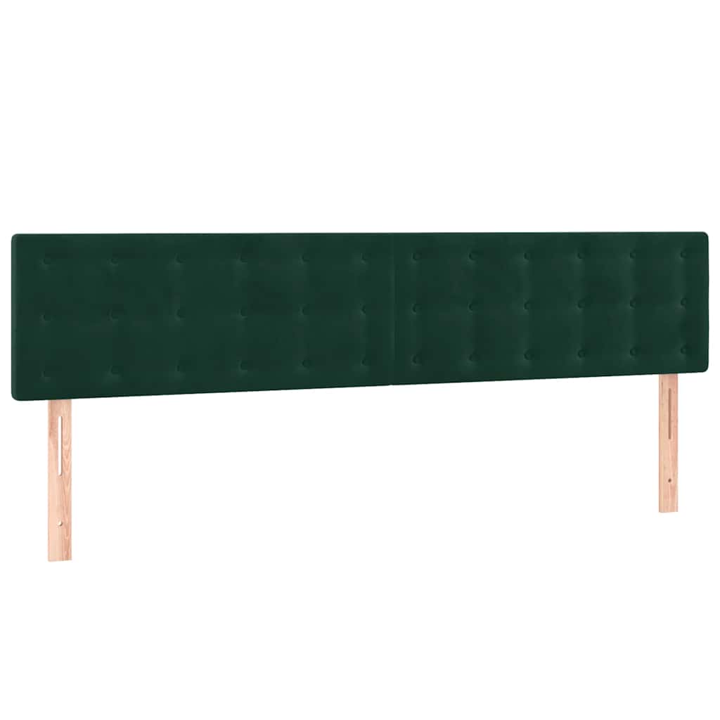 Letto a Molle con Materasso e LED Verde Scuro 180x200cm Velluto | homemem39