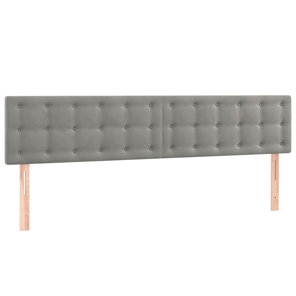Letto a Molle con Materasso e LED Grigio Chiaro 200x200 cm Velluto