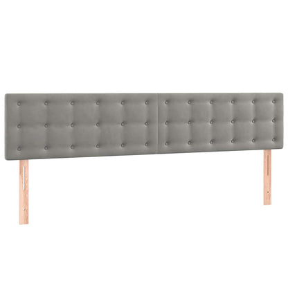 Letto a Molle con Materasso e LED Grigio Chiaro 200x200 cm