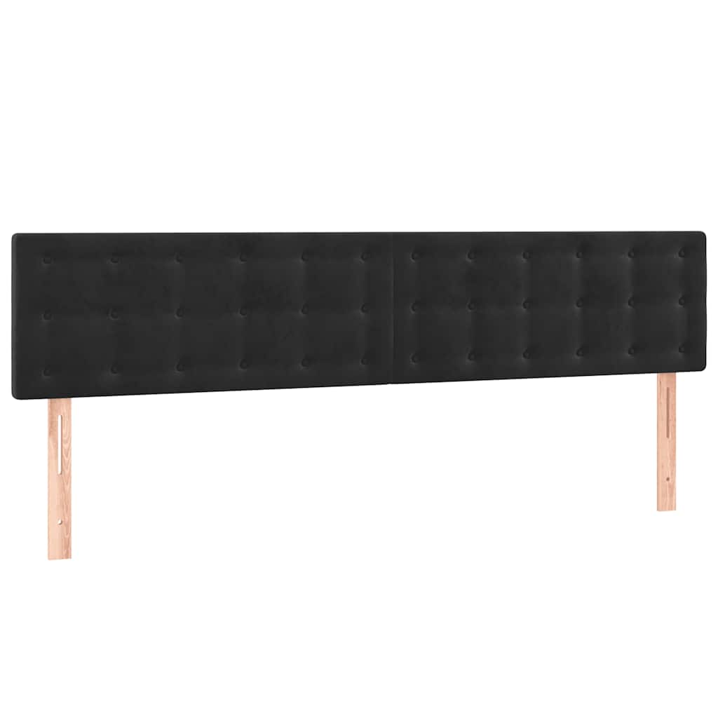 Letto a Molle con Materasso e LED Nero 200x200 cm in Velluto