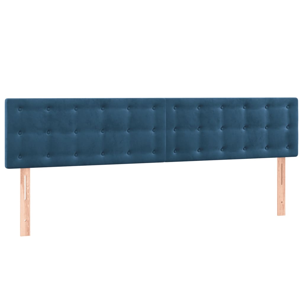 Letto a Molle con Materasso e LED Blu Scuro 200x200 cm - homemem39