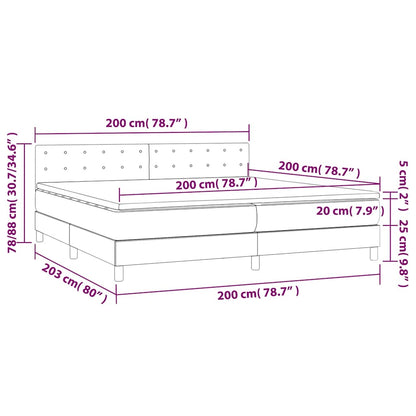 Letto a Molle con Materasso e LED Blu Scuro 200x200 cm | homemem39