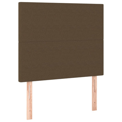 Letto a Molle Materasso e LED Marrone Scuro 80x200cm in Tessuto