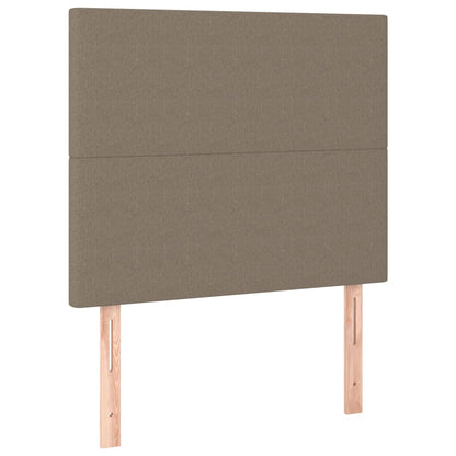 Letto a Molle con Materasso e LED Tortora 80x200 cm in Tessuto