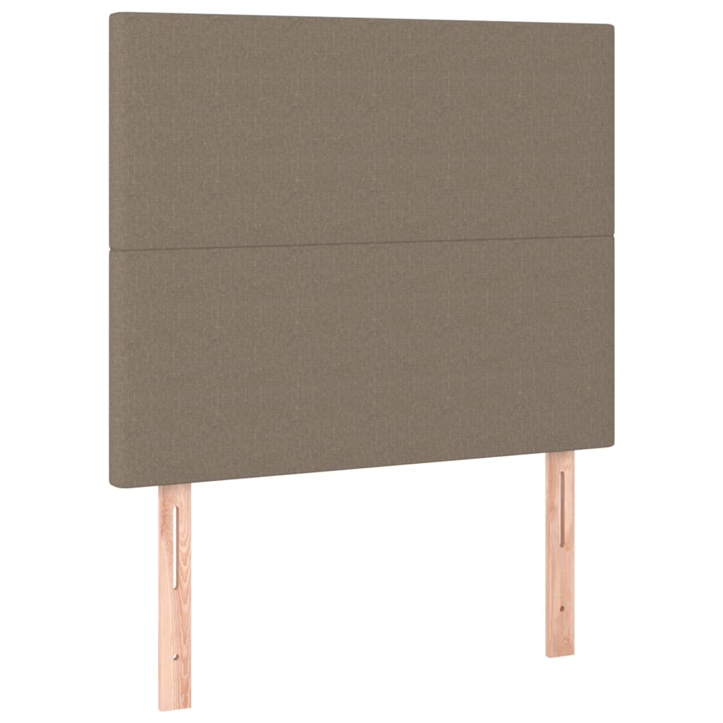 Letto a Molle con Materasso e LED Tortora 90x190 cm in Tessuto