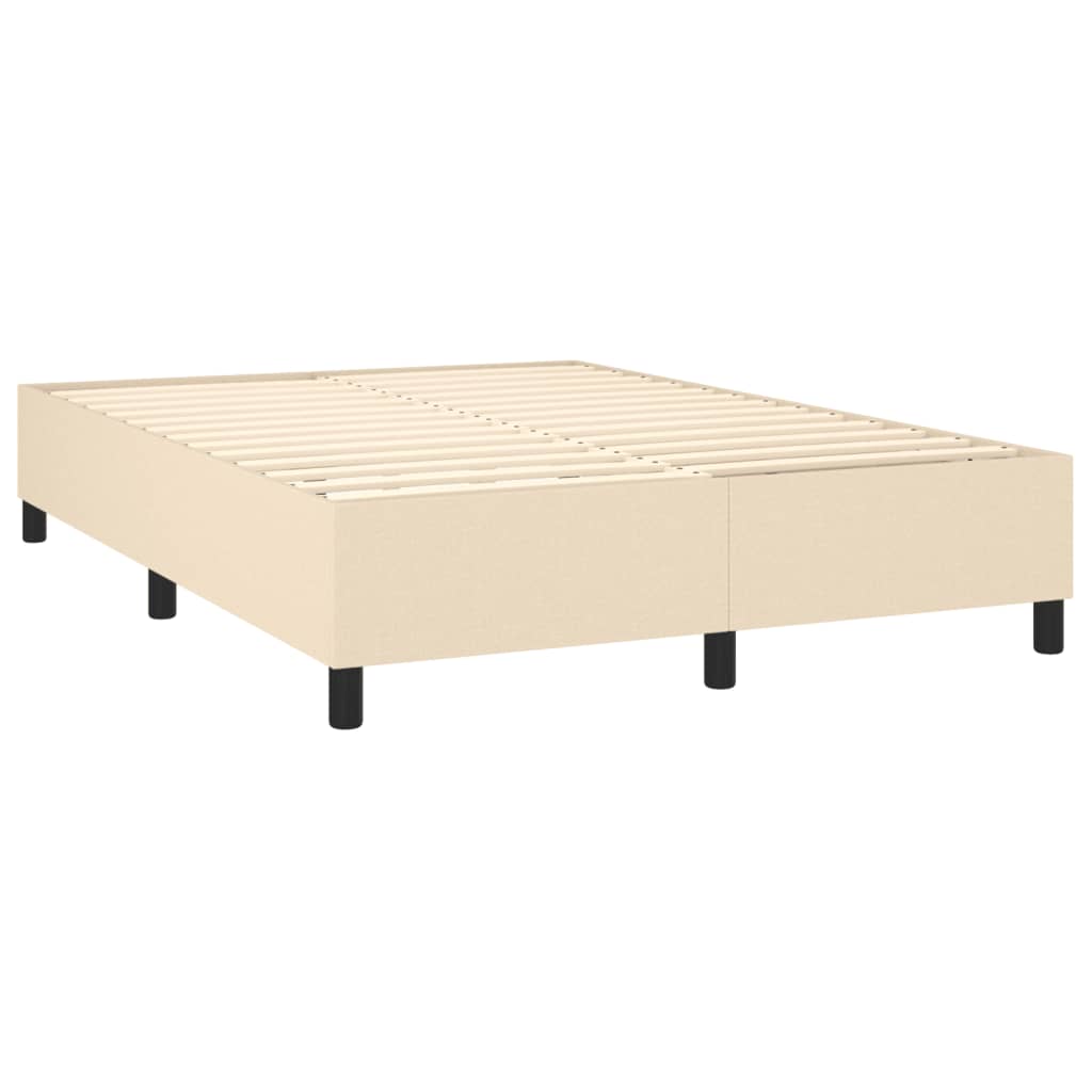Letto a Molle con Materasso e LED Crema 140x190 cm in Tessuto | homemem39