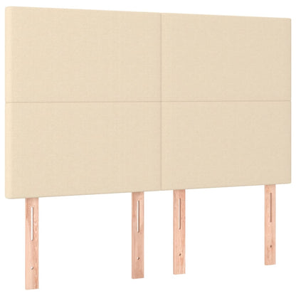 Letto a Molle con Materasso e LED Crema 140x190 cm in Tessuto | homemem39