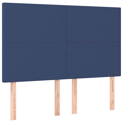 Letto a Molle con Materasso e LED Blu 140x190 cm in Tessuto