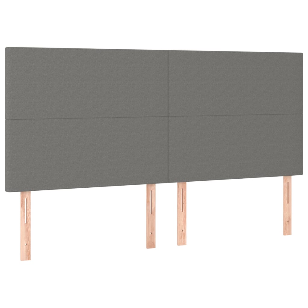 Letto a Molle Materasso e LED Grigio Scuro 180x200cm in Tessuto