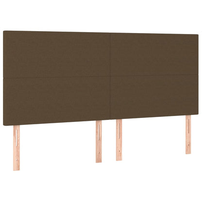 Letto a Molle Materasso e LED MarroneScuro 180x200cm in Tessuto
