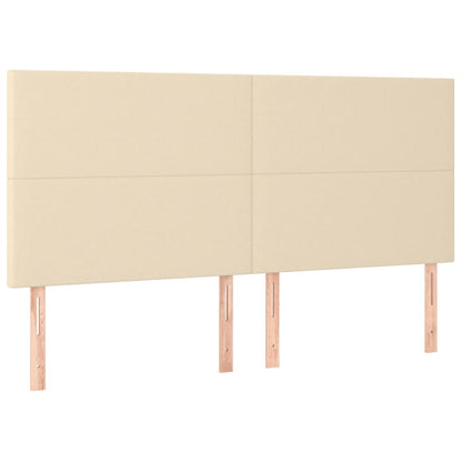 Letto a Molle con Materasso e LED Crema 180x200 cm in Tessuto