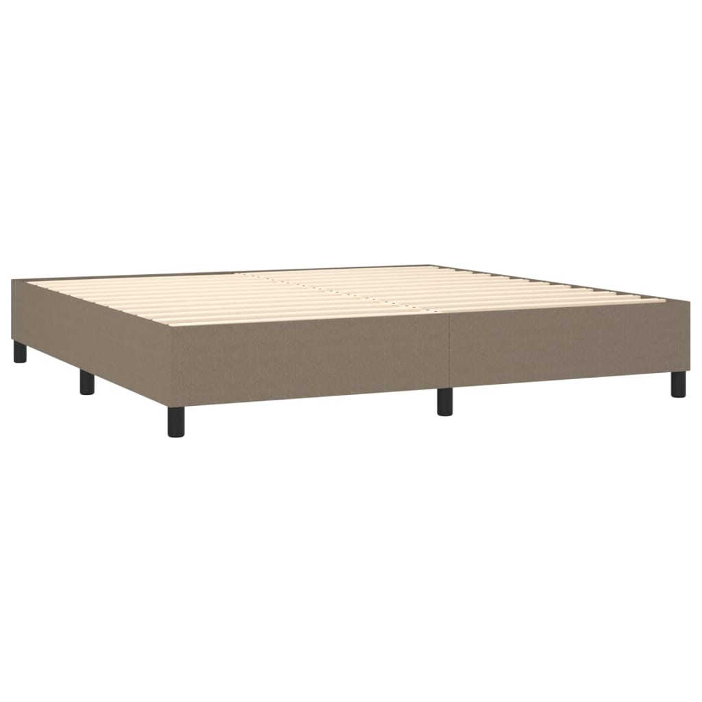 Letto a Molle Materasso e LED tortora 200x200cm in Tessuto | homemem39