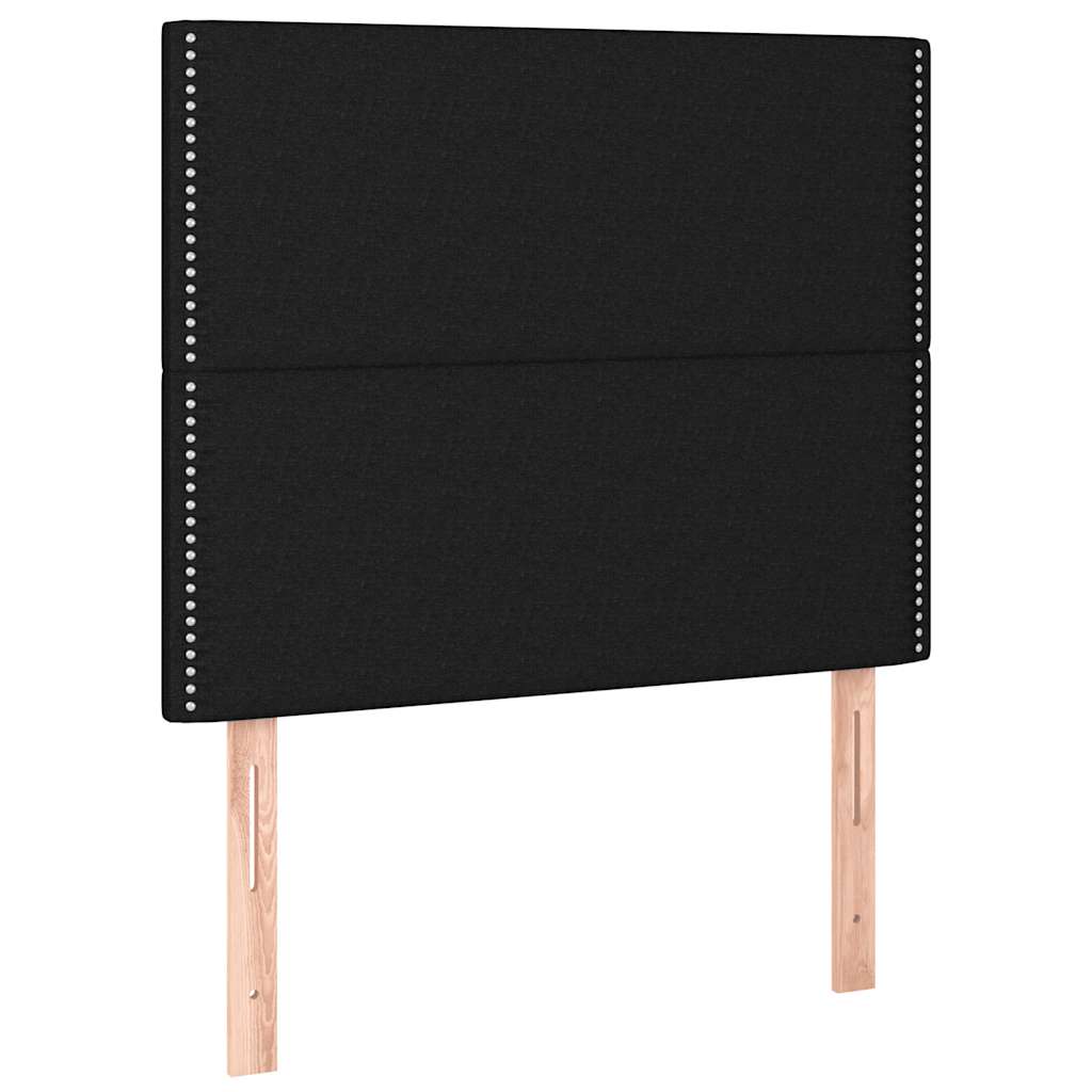 Letto a Molle con Materasso e LED Nero 90x190 cm in Tessuto