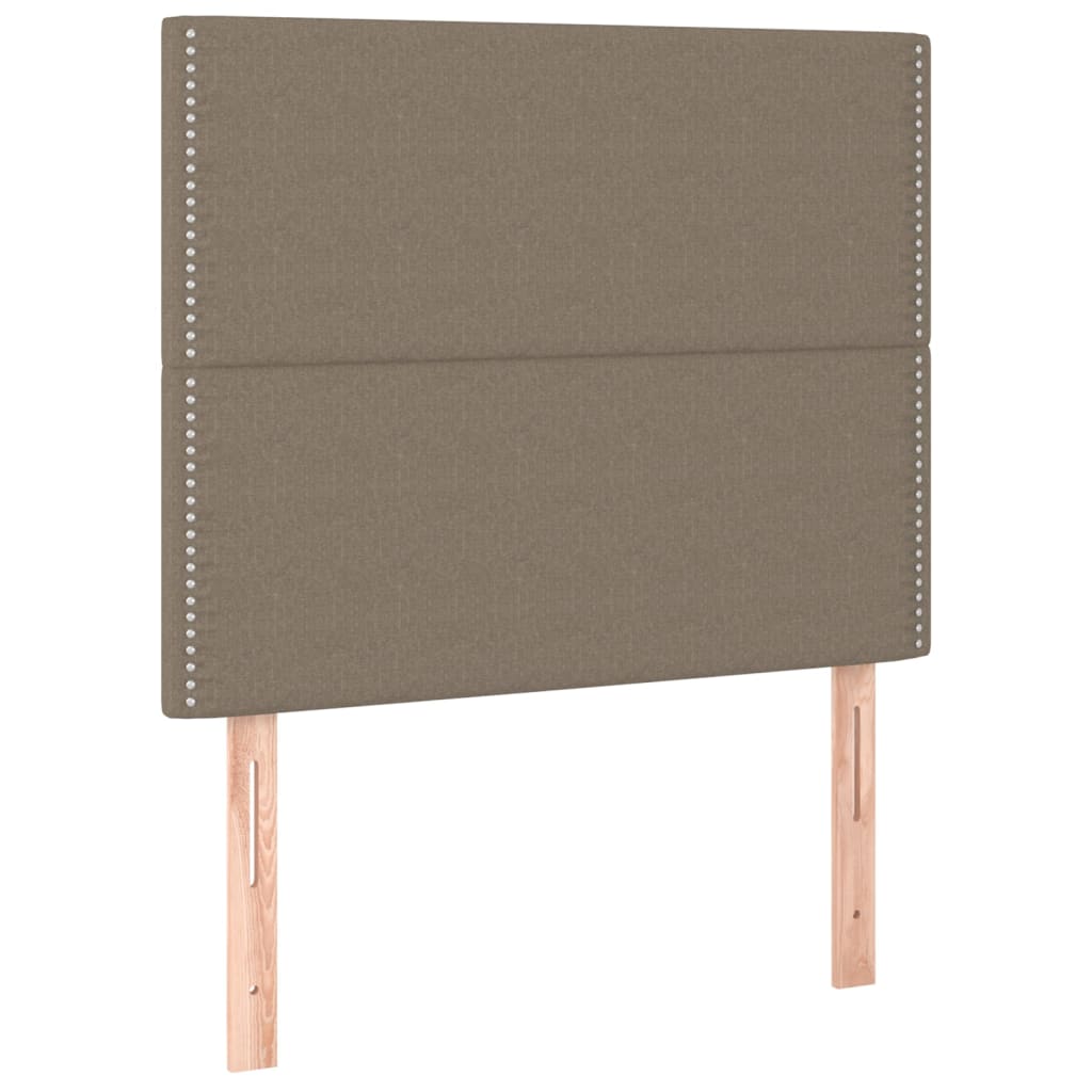 Letto a Molle con Materasso e LED Tortora 90x200 cm in Tessuto