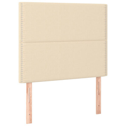 Letto a Molle con Materasso e LED Crema 100x200cm in Tessuto | homemem39