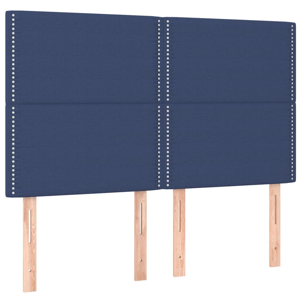 Letto a Molle con Materasso e LED Blu 140x190 cm in Tessuto