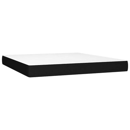 Letto a Molle con Materasso e LED Nero 160x200 cm in Tessuto | homemem39