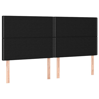 Letto a Molle con Materasso e LED Nero 160x200 cm in Tessuto | homemem39