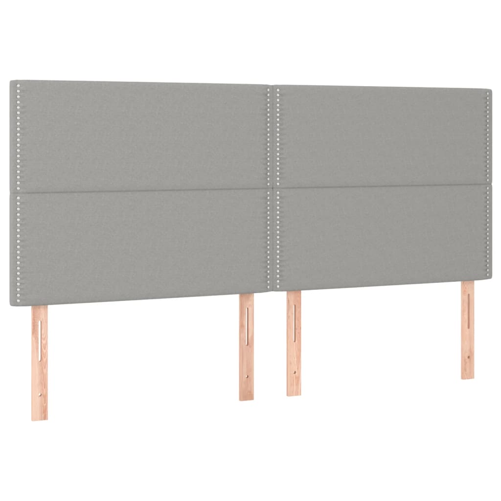 Letto a Molle Materasso e LED Grigio Chiaro 180x200 cm Tessuto