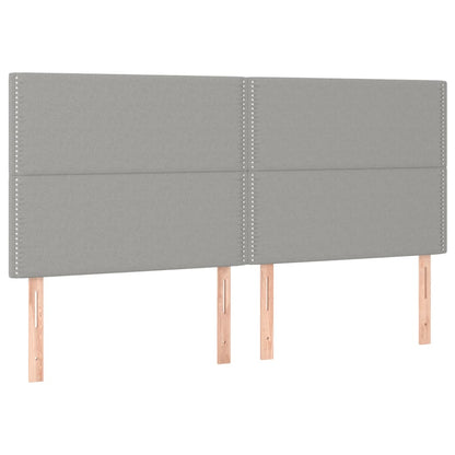 Letto a Molle Materasso e LED Grigio Chiaro 180x200 cm Tessuto