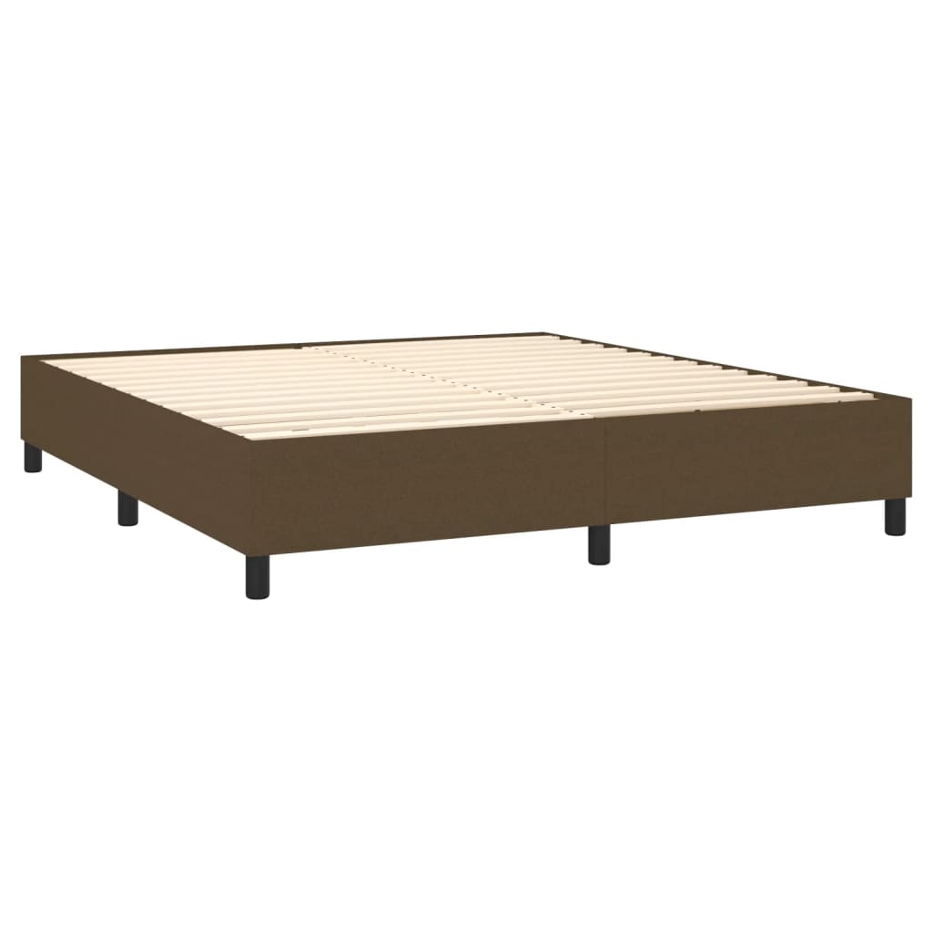 Letto a Molle Materasso e LED MarroneScuro 180x200cm in Tessuto | homemem39