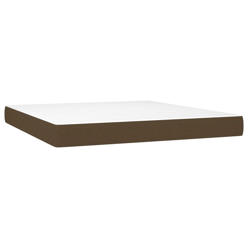 Letto a Molle Materasso e LED MarroneScuro 180x200cm in Tessuto | homemem39