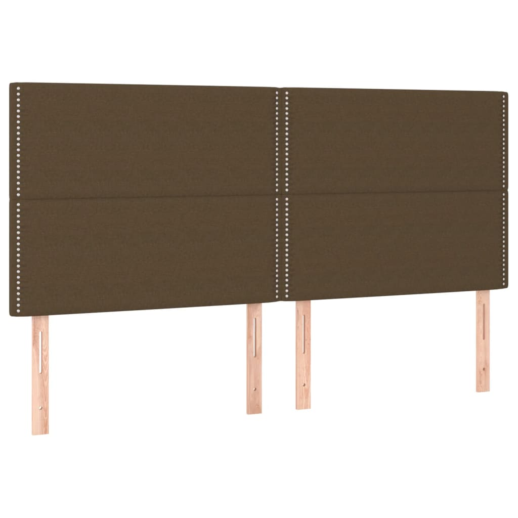 Letto a Molle Materasso e LED MarroneScuro 180x200cm in Tessuto | homemem39