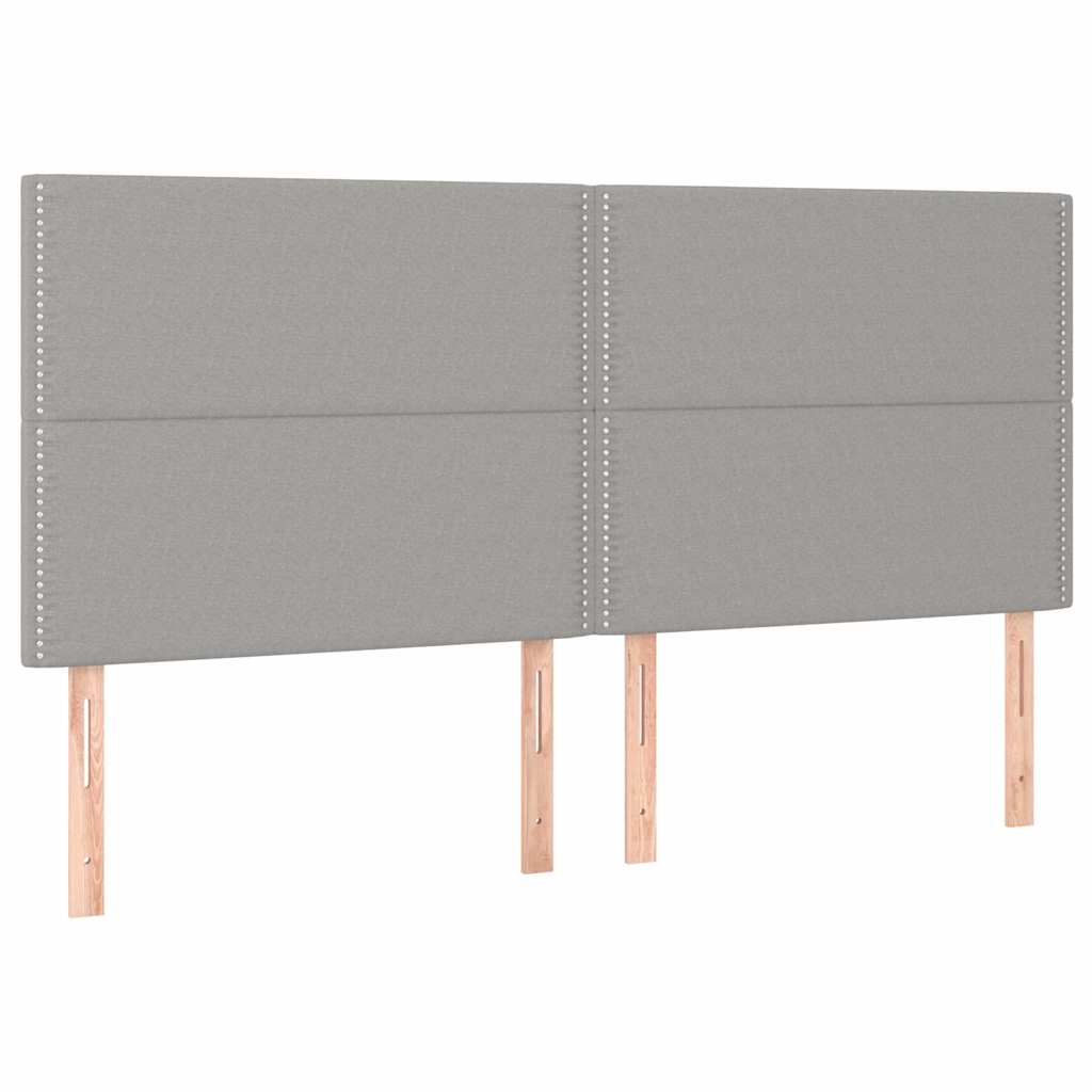 Letto a Molle Materasso e LED Grigio Chiaro 200x200 cm Tessuto