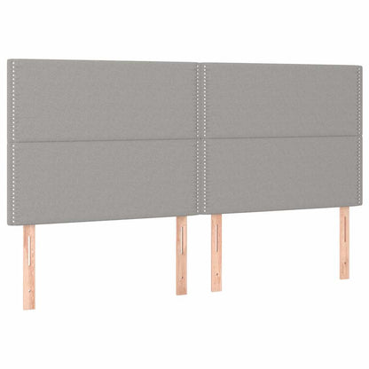 Letto a Molle Materasso e LED Grigio Chiaro 200x200 cm Tessuto