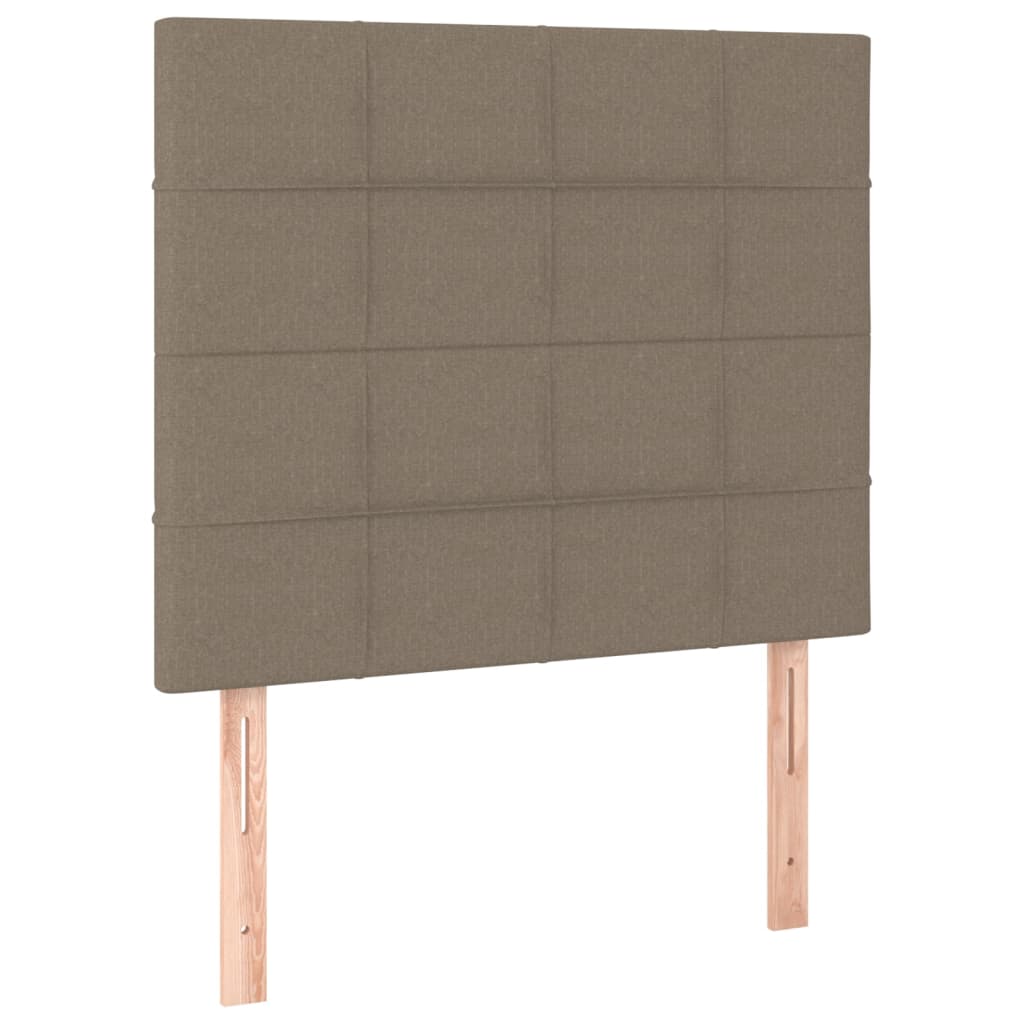 Letto a Molle con Materasso e LED Tortora 90x190 cm in Tessuto | homemem39