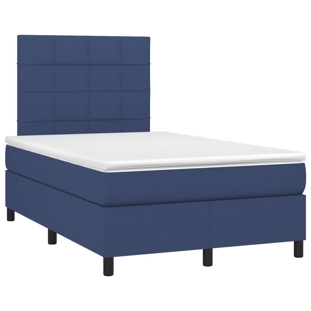 Letto a Molle con Materasso e LED Blu 120x200cm in Tessuto - homemem39