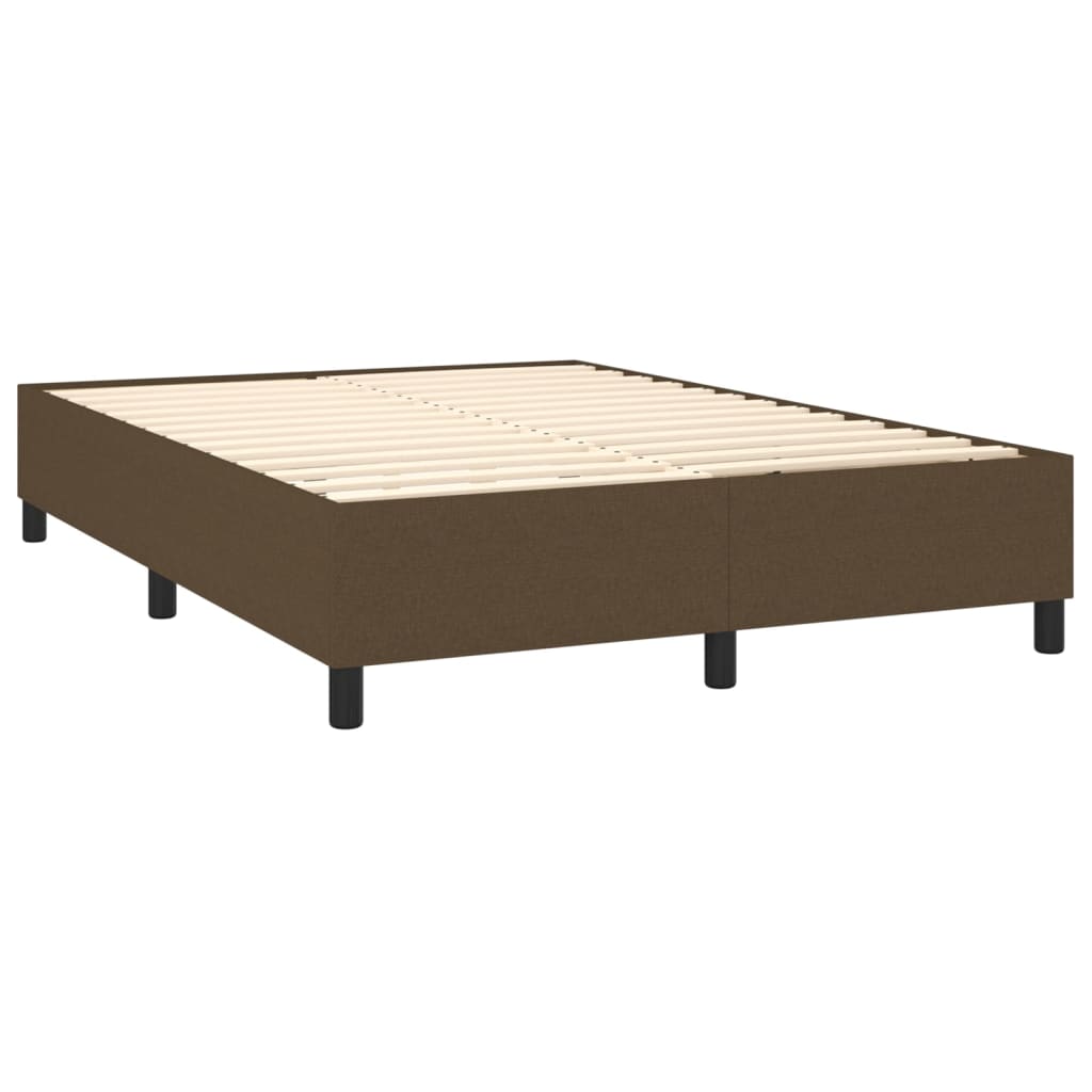 Letto a Molle Materasso e LED MarroneScuro 140x190cm in Tessuto | homemem39