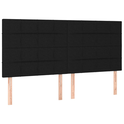 Letto a Molle con Materasso e LED Nero 160x200 cm in Tessuto | homemem39