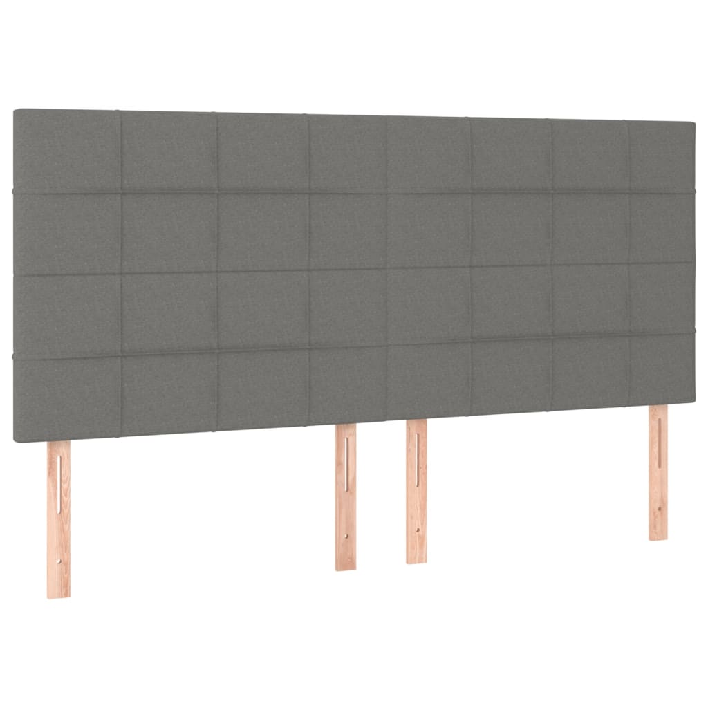 Letto a Molle Materasso e LED Grigio Scuro 180x200cm in Tessuto - homemem39