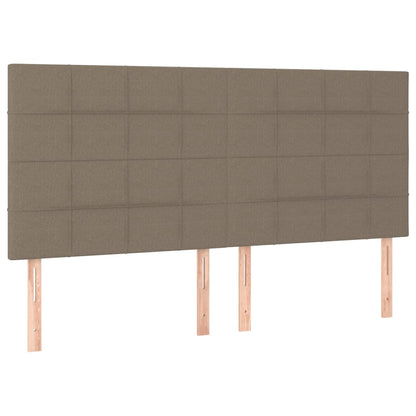 Letto a Molle con Materasso e LED Tortora 180x200 cm in Tessuto | homemem39