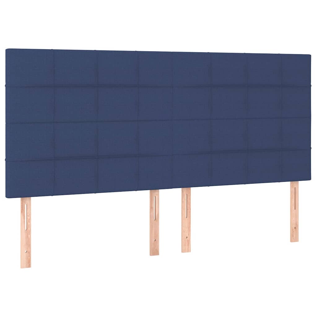 Letto a Molle Materasso e LED Blu 200x200cm in Tessuto