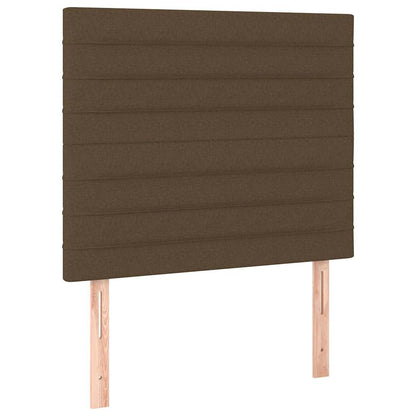 Letto a Molle Materasso e LED Marrone Scuro 80x200cm in Tessuto
