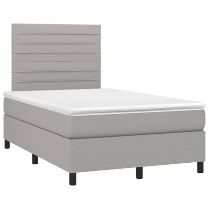 Letto a Molle Materasso e LED Grigio Chiaro 120x200 cm Tessuto - homemem39
