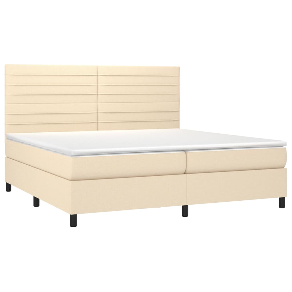 Letto a Molle Materasso e LED bianco 200x200cm in Tessuto - homemem39