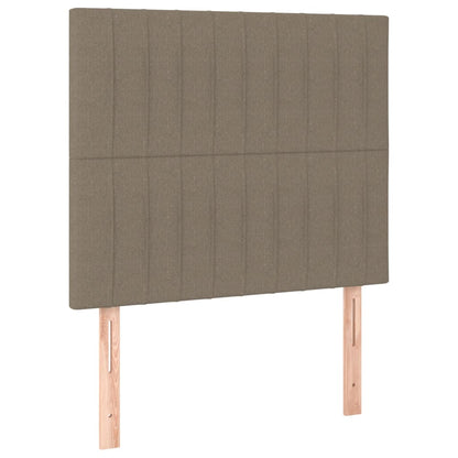 Letto a Molle con Materasso e LED Tortora 120x200cm in Tessuto | homemem39