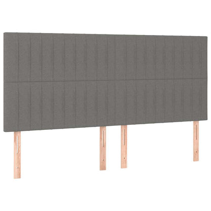 Letto a Molle Materasso e LED Grigio Scuro 160x200cm in Tessuto