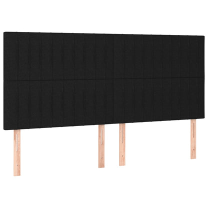 Letto a Molle con Materasso e LED Nero 160x200 cm in Tessuto