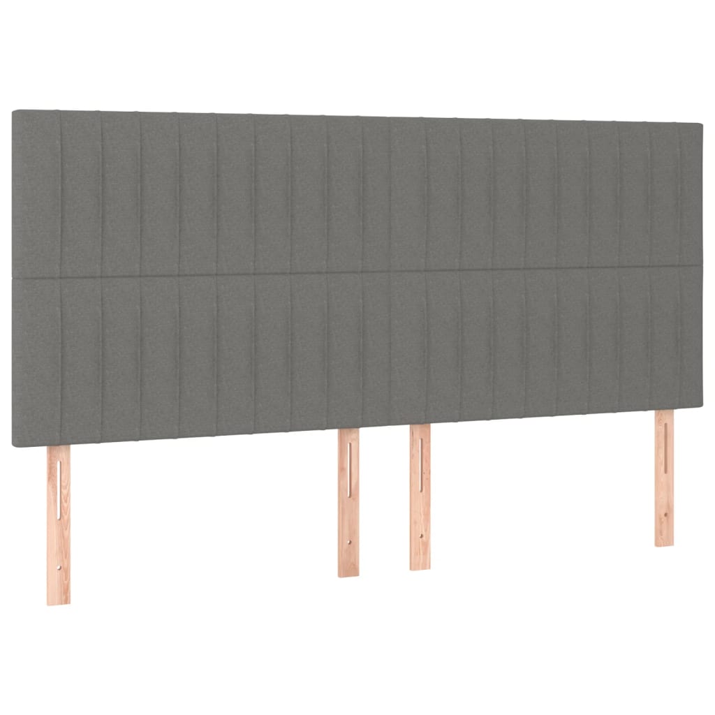 Letto a Molle Materasso e LED Grigio Scuro 200x200cm in Tessuto - homemem39