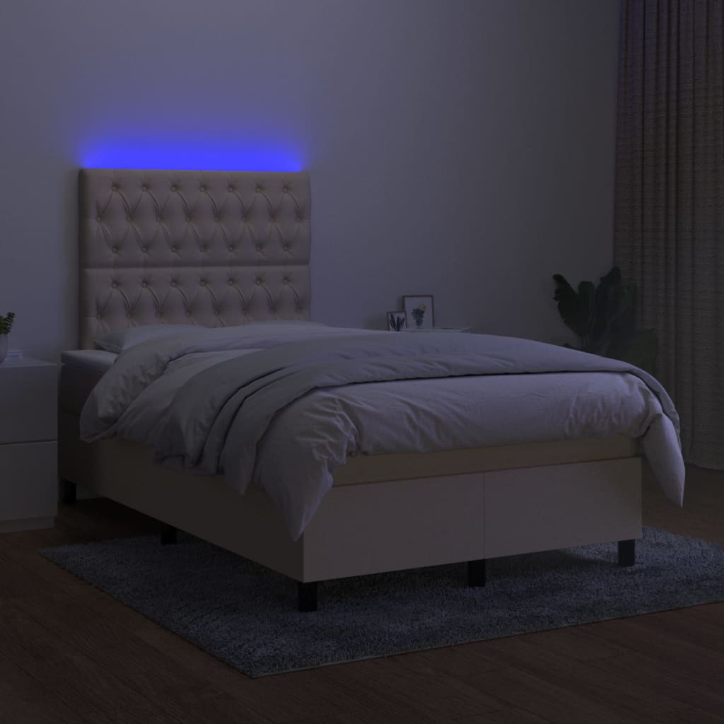 Federbett mit Matratze und LED Creme 120x200cm aus Stoff