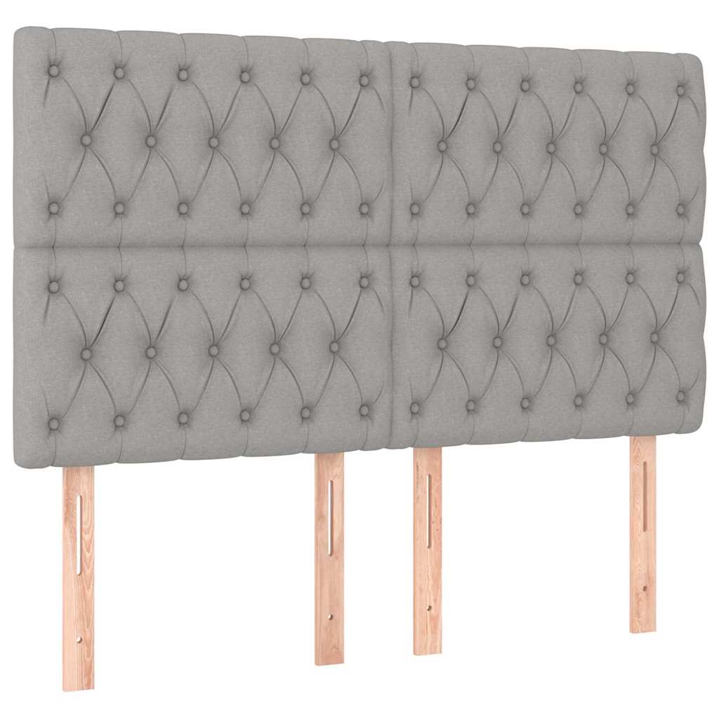 Letto a Molle Materasso e LED Grigio Chiaro 140x190 cm Tessuto